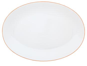 Oval dish large orange apricot - Raynaud